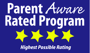 logotipo "parent aware" con 4 estrellas