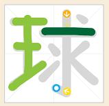 Aplicación de caracteres chinos recortados